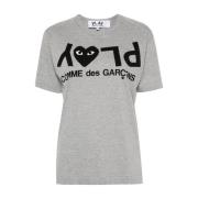 Comme des Garçons Grå T-shirts och Polos med Logo Print Gray, Dam