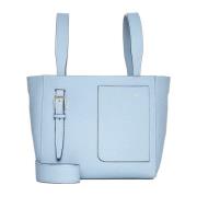 Valextra Mini Bucket Bag i Ljusblå Blue, Dam