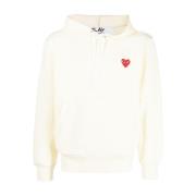 Comme des Garçons Play Stickad Sweatshirt för Män Beige, Herr