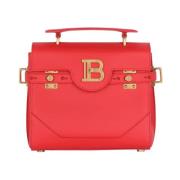 Balmain Slät läder B-Buzz 23 väska Red, Dam