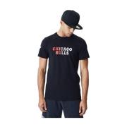 New Era Chicago Bulls Gradient Wordmark Tee Black, Herr