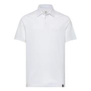 Boggi Milano Polo Shirt I Stretch Supima Bomull, Regular White, Herr