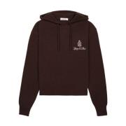 Sporty & Rich Cashmere Hoodie i Chokladbrun Brown, Dam