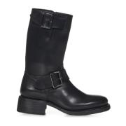 Dsquared2 Svarta Läder Biker Ankelboots Black, Dam