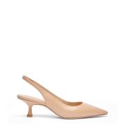 Stuart Weitzman Skulptural Kitten Heel Slingback Pump Beige, Dam