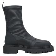 Estro Svarta Äkta Läder Dam Slip-on Ankelboots Er00113458 Black, Dam