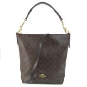 Coach Pre-owned Pre-owned Canvas handvskor Brown, Dam