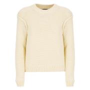 A.p.c. Beige Bomullströja med Vävt Mönster Beige, Dam