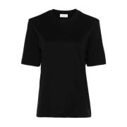 Salvatore Ferragamo Svart Logo-Patch T-shirt Ny Säsong Black, Dam