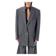 The Attico Grå Oversized Blazer Jacka Gray, Dam