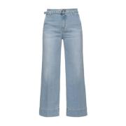 Pinko Stiliga Cropped Jeans för Kvinnor Blue, Dam