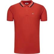 Tommy Jeans Kortärmad Polotröja Red, Herr