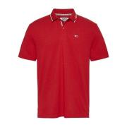 Tommy Jeans Kortärmad Polotröja Red, Herr