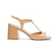 Stuart Weitzman Modern T-rem Sandal Beige, Dam