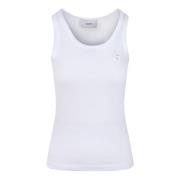 Coperni Logo Tank Top Lätt Jersey Ss24 White, Dam