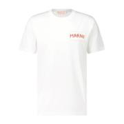 Marni Logo Print Bomull T-shirt White, Herr