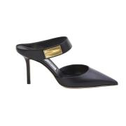 Jimmy Choo Svarta Spetsiga Tå Mules Black, Dam