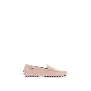 Tod's Krokodiltryck Läder Kör Moccas Pink, Dam