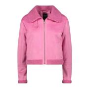 Gaudi Faux Leather Jacket Pink, Dam