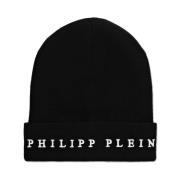 Philipp Plein Stilig Beanie Mössa för Män Black, Herr