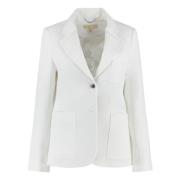 Michael Kors Klassisk Blazer med Reverskrage White, Dam