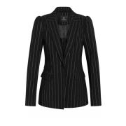 Bruuns Bazaar Svart Pinstripe Blazer med Lurex Black, Dam