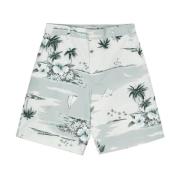 Maison Kitsuné Hawaiian Landscape Board Shorts Green, Herr