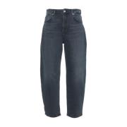 7 For All Mankind Blå Tapered Jeans Jayne Full Moon Blue, Dam