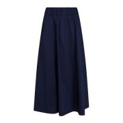 Neo Noir Midi Skirts Blue, Dam