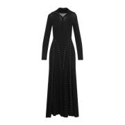 Simone Rocha Svart Ribbstickad Klänning Aw24 Black, Dam