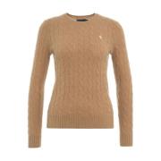 Ralph Lauren Brun Stickat Aw24 Handtvätt Brown, Dam