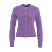 Ralph Lauren Lila Stickat Aw24 Handtvätt Purple, Dam