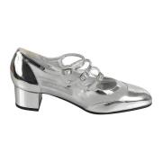 Carel Silverlaminerade Pumps med Klack Gray, Dam