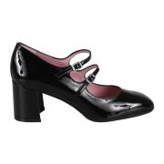 Carel Svart Patent Dubbelrem Pumps Black, Dam