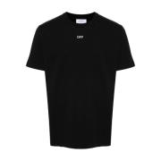 Off White Svart T-shirt med Arrows Broderi Black, Herr