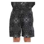 Garment Workshop Svarta Paisley Shorts Black, Herr