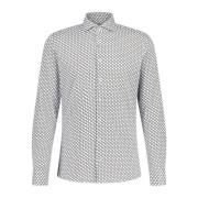 Fakts Grafisk Slim-Fit Skjorta Gray, Herr