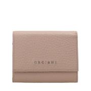 Orciani Grained Leather Envelope Wallet with Rfid Pink, Dam