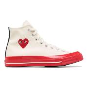 Comme des Garçons Play Chuck Taylor 1970s Höga Sneakers White, Herr