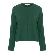 Soaked in Luxury Boxy Crew-Neck Stickad Rain Forest Green, Dam