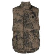 Represent Camouflage Puffer Gilet med Dubbla Fickor Brown, Herr