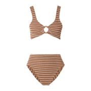 Hunza G Metallic Cocoa Ring-Detalj High-Rise Bikini Multicolor, Dam