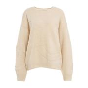 Crush Beige Stickat Aw24 Beige, Dam