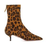 Aquazzura Leopard Print Montmartre Bootie Ankelboots Brown, Dam