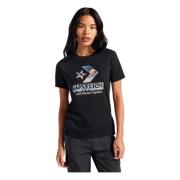 Converse T-shirt Black, Dam