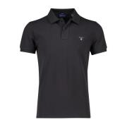 Gant Svart kortärmad polotröja Black, Herr