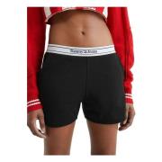 Tommy Hilfiger Logo Tape Sweat Shorts Black, Dam