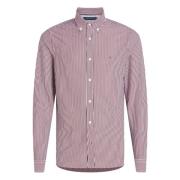 Tommy Hilfiger 1985 Collection Pinstripe Slim Fit Shirt Red, Herr