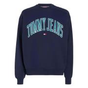 Tommy Hilfiger Boxy POP Varsity Crew Hoodie Blue, Herr