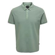 Only & Sons Slim Fit Short Sleeve Polo Green, Herr